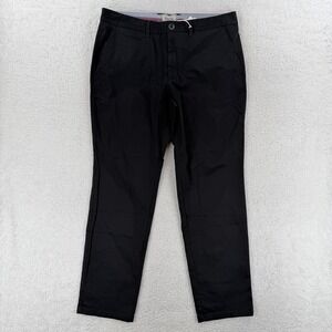 Perk Pants Mens 36x30 Black Slim Fit Feel Good Chinos Stretch Casual Office NWT